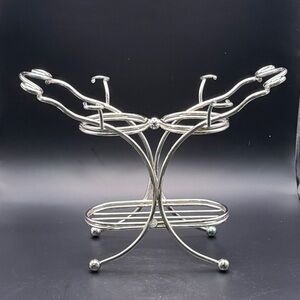 Vintage Godinger Silver Wine Caddy - holds 2 bottles and 4 wine glasses